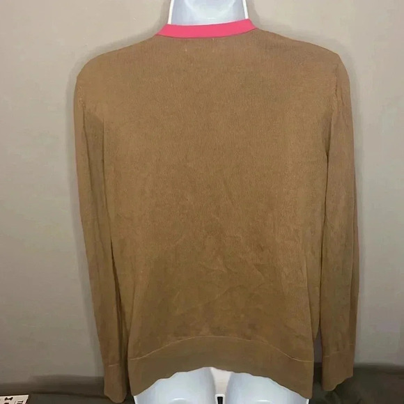 Old Navy tan and pink cardigan with buttons women’s size large - Picture 3 of 4